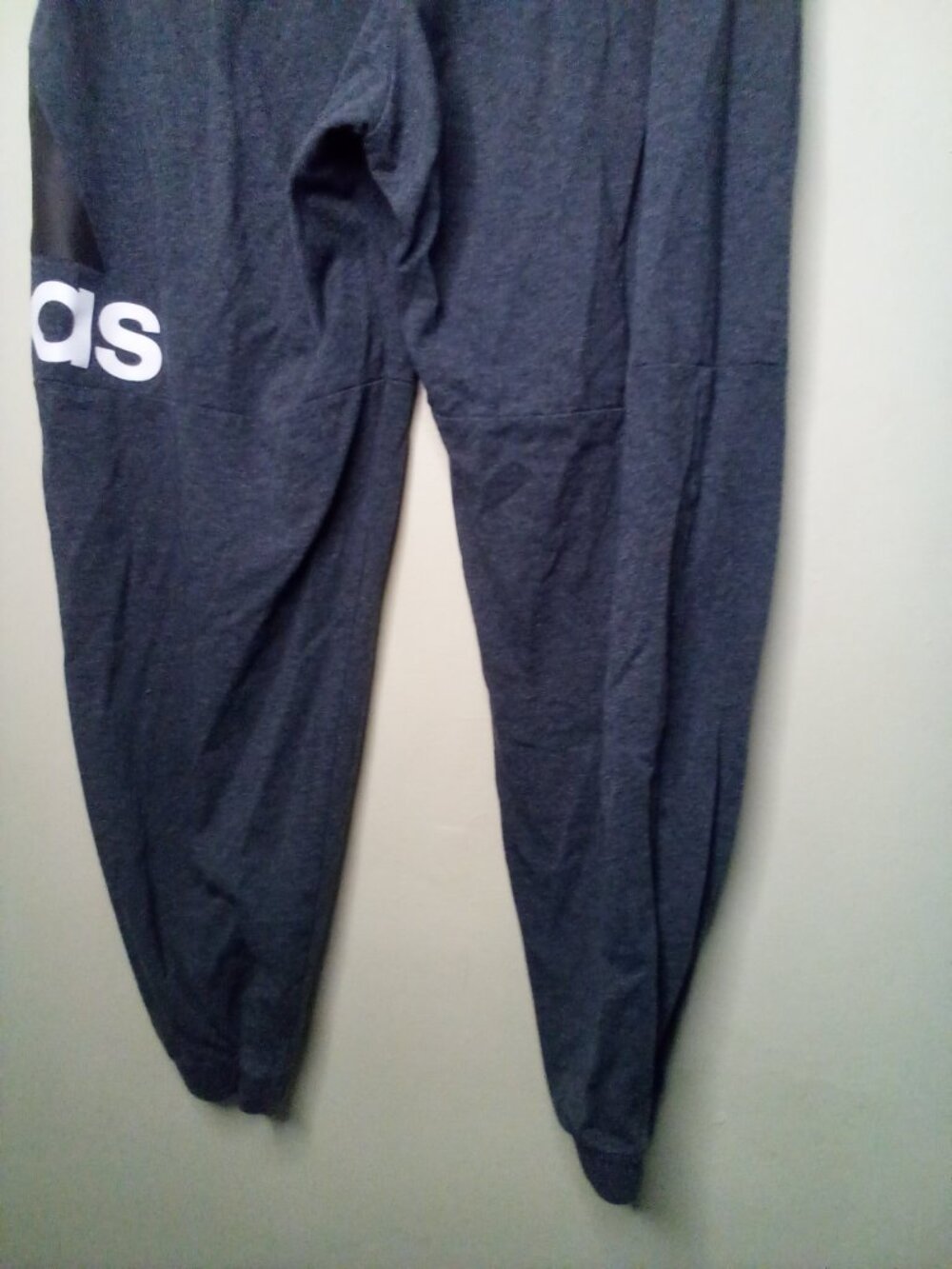 Adidas Jogger Pants Men XL Spellout Logo Elastic Gray - Picture 13 of 14